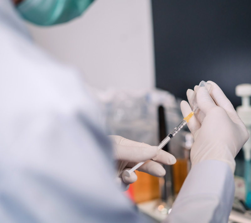 PRP injection being prepared for ED, hair restoration, or sexual wellness treatment.